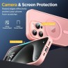 Oududianzi-Coque pour iPhone 15 Pro Compatible avec MagSafe Magnétique, Housse de Arrière Translucide Givrée PC, TPU Silicone Bu