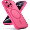 Oududianzi-Coque pour iPhone 15 Pro Compatible avec MagSafe Magnétique, Housse de Arrière Translucide Givrée PC, TPU Silicone Bu