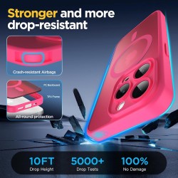 Oududianzi-Coque pour iPhone 15 Pro Compatible avec MagSafe Magnétique, Housse de Arrière Translucide Givrée PC, TPU Silicone Bu
