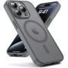 Oududianzi-coque pour iphone 15 pro compatible avec magsafe magnétique, housse de arrière translucide givrée pc, tpu silicone bu