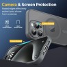 Oududianzi-coque pour iphone 15 pro compatible avec magsafe magnétique, housse de arrière translucide givrée pc, tpu silicone bu
