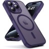 Oududianzi-Coque pour iPhone 15 Pro Compatible avec MagSafe Magnétique, Housse de Arrière Translucide Givrée PC, TPU Silicone Bu