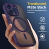 Oududianzi-Coque pour iPhone 15 Pro Compatible avec MagSafe Magnétique, Housse de Arrière Translucide Givrée PC, TPU Silicone Bu