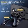 Oududianzi-Coque pour iPhone 15 Pro Compatible avec MagSafe Magnétique, Housse de Arrière Translucide Givrée PC, TPU Silicone Bu