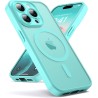 Oududianzi-Coque pour iPhone 15 Pro Max Compatible avec MagSafe Magnétique, Housse de Arrière Translucide Givrée PC, TPU Silicon