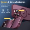 Oududianzi-Coque pour iPhone 15 Pro Max Compatible avec MagSafe Magnétique, Housse de Arrière Translucide Givrée PC, TPU Silicon