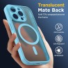 Oududianzi-coque pour iphone 15 pro max compatible avec magsafe magnétique, housse de arrière translucide givrée pc, tpu silicon