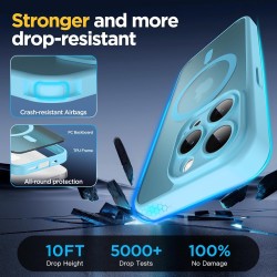 Oududianzi-coque pour iphone 15 pro max compatible avec magsafe magnétique, housse de arrière translucide givrée pc, tpu silicon