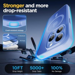 Oududianzi-Coque pour iPhone 15 Pro Max Compatible avec MagSafe Magnétique, Housse de Arrière Translucide Givrée PC, TPU Silicon
