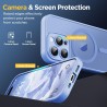 Oududianzi-Coque pour iPhone 15 Pro Max Compatible avec MagSafe Magnétique, Housse de Arrière Translucide Givrée PC, TPU Silicon