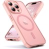 Oududianzi-Coque pour iPhone 15 Pro Max Compatible avec MagSafe Magnétique, Housse de Arrière Translucide Givrée PC, TPU Silicon