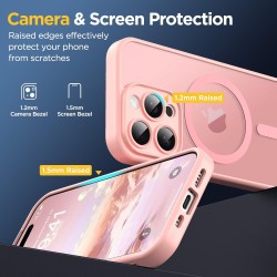 Oududianzi-Coque pour iPhone 15 Pro Max Compatible avec MagSafe Magnétique, Housse de Arrière Translucide Givrée PC, TPU Silicon