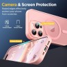 Oududianzi-Coque pour iPhone 15 Pro Max Compatible avec MagSafe Magnétique, Housse de Arrière Translucide Givrée PC, TPU Silicon