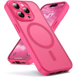 Oududianzi-Coque pour iPhone 15 Pro Max Compatible avec MagSafe Magnétique, Housse de Arrière Translucide Givrée PC, TPU Silicon
