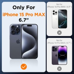 Oududianzi-Coque pour iPhone 15 Pro Max Compatible avec MagSafe Magnétique, Housse de Arrière Translucide Givrée PC, TPU Silicon