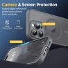 Oududianzi-coque pour iphone 15 pro max compatible avec magsafe magnétique, housse de arrière translucide givrée pc, tpu silicon