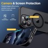 Oududianzi-Coque pour iPhone 15 Pro Max Compatible avec MagSafe Magnétique, Housse de Arrière Translucide Givrée PC, TPU Silicon