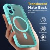 Oududianzi - Coque pour iPhone 16 Compatible avec MagSafe Magnétique, Housse de Arrière Translucide Givrée PC, TPU Silicone Bump