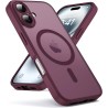 Oududianzi - Coque pour iPhone 16 Compatible avec MagSafe Magnétique, Housse de Arrière Translucide Givrée PC, TPU Silicone Bump