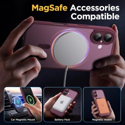 Oududianzi - Coque pour iPhone 16 Compatible avec MagSafe Magnétique, Housse de Arrière Translucide Givrée PC, TPU Silicone Bump