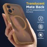 Oududianzi - coque pour iphone 16 compatible avec magsafe magnétique, housse de arrière translucide givrée pc, tpu silicone bump