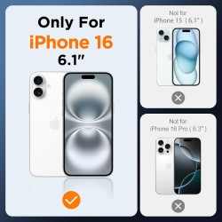 Oududianzi - coque pour iphone 16 compatible avec magsafe magnétique, housse de arrière translucide givrée pc, tpu silicone bump