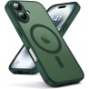 Oududianzi - coque pour iphone 16 compatible avec magsafe magnétique, housse de arrière translucide givrée pc, tpu silicone bump