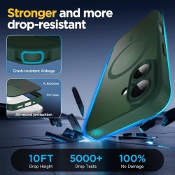 Oududianzi - coque pour iphone 16 compatible avec magsafe magnétique, housse de arrière translucide givrée pc, tpu silicone bump