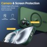 Oududianzi - coque pour iphone 16 compatible avec magsafe magnétique, housse de arrière translucide givrée pc, tpu silicone bump