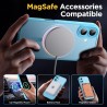 Oududianzi - coque pour iphone 16 compatible avec magsafe magnétique, housse de arrière translucide givrée pc, tpu silicone bump