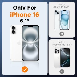 Oududianzi - Coque pour iPhone 16 Compatible avec MagSafe Magnétique, Housse de Arrière Translucide Givrée PC, TPU Silicone Bump