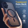 Oududianzi - coque pour iphone 16 compatible avec magsafe magnétique, housse de arrière translucide givrée pc, tpu silicone bump