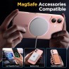 Oududianzi - Coque pour iPhone 16 Compatible avec MagSafe Magnétique, Housse de Arrière Translucide Givrée PC, TPU Silicone Bump