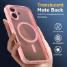 Oududianzi - Coque pour iPhone 16 Compatible avec MagSafe Magnétique, Housse de Arrière Translucide Givrée PC, TPU Silicone Bump