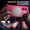 Oududianzi - Coque pour iPhone 16 Compatible avec MagSafe Magnétique, Housse de Arrière Translucide Givrée PC, TPU Silicone Bump