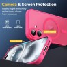Oududianzi - Coque pour iPhone 16 Compatible avec MagSafe Magnétique, Housse de Arrière Translucide Givrée PC, TPU Silicone Bump