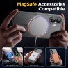 Oududianzi - coque pour iphone 16 compatible avec magsafe magnétique, housse de arrière translucide givrée pc, tpu silicone bump