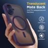 Oududianzi - Coque pour iPhone 16 Compatible avec MagSafe Magnétique, Housse de Arrière Translucide Givrée PC, TPU Silicone Bump