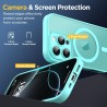 Oududianzi-Coque pour iPhone 16 Pro Compatible avec MagSafe Magnétique, Housse de Arrière Translucide Givrée PC, TPU Silicone Bu