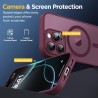 Oududianzi-Coque pour iPhone 16 Pro Compatible avec MagSafe Magnétique, Housse de Arrière Translucide Givrée PC, TPU Silicone Bu