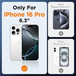Oududianzi-Coque pour iPhone 16 Pro Compatible avec MagSafe Magnétique, Housse de Arrière Translucide Givrée PC, TPU Silicone Bu