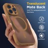 Oududianzi-coque pour iphone 16 pro compatible avec magsafe magnétique, housse de arrière translucide givrée pc, tpu silicone bu