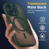 Oududianzi-coque pour iphone 16 pro compatible avec magsafe magnétique, housse de arrière translucide givrée pc, tpu silicone bu