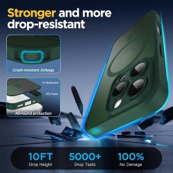 Oududianzi-coque pour iphone 16 pro compatible avec magsafe magnétique, housse de arrière translucide givrée pc, tpu silicone bu
