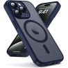 Oududianzi-coque pour iphone 16 pro compatible avec magsafe magnétique, housse de arrière translucide givrée pc, tpu silicone bu