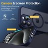 Oududianzi-coque pour iphone 16 pro compatible avec magsafe magnétique, housse de arrière translucide givrée pc, tpu silicone bu