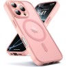 Oududianzi-Coque pour iPhone 16 Pro Compatible avec MagSafe Magnétique, Housse de Arrière Translucide Givrée PC, TPU Silicone Bu