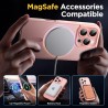 Oududianzi-Coque pour iPhone 16 Pro Compatible avec MagSafe Magnétique, Housse de Arrière Translucide Givrée PC, TPU Silicone Bu