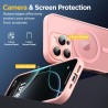 Oududianzi-Coque pour iPhone 16 Pro Compatible avec MagSafe Magnétique, Housse de Arrière Translucide Givrée PC, TPU Silicone Bu