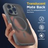 Oududianzi-coque pour iphone 16 pro compatible avec magsafe magnétique, housse de arrière translucide givrée pc, tpu silicone bu